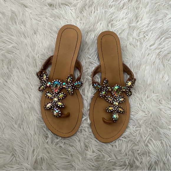 Madeline Stuart Shoes - Madeline Stuart size 7 Embellished Brown Sandals